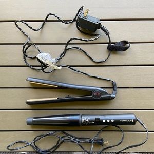 Chi 1inch Straightener and Remington 1.5 inch wand